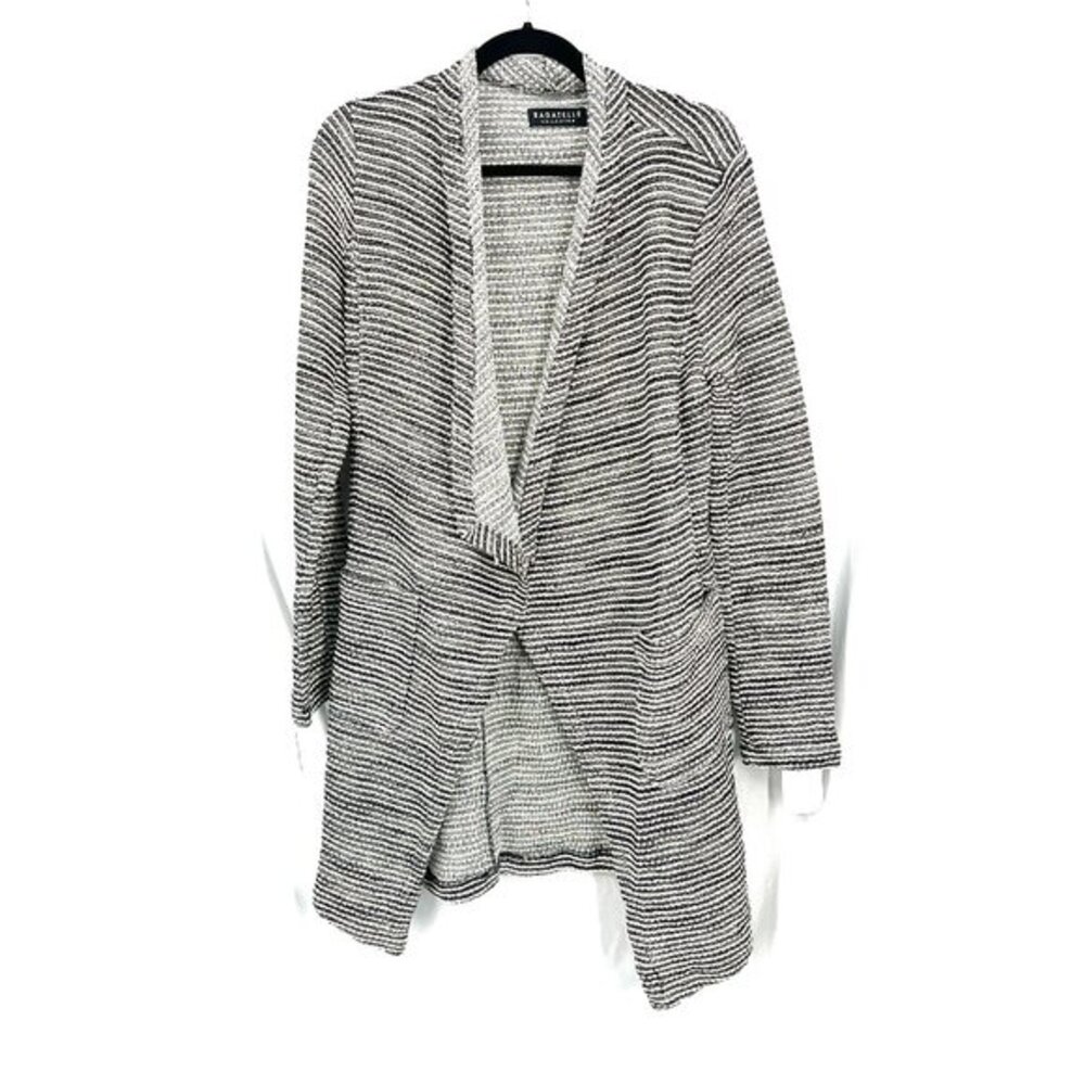 NEW Bagatelle collection open front long cardigan sweater‎ metallic stripe XS